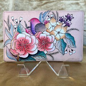 NWOT Anna by Anuschka 1852 Hand-Painted Two-Fold Wallet